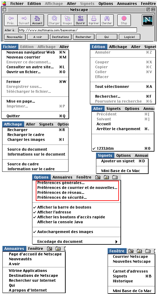 netsacpe 3 menus